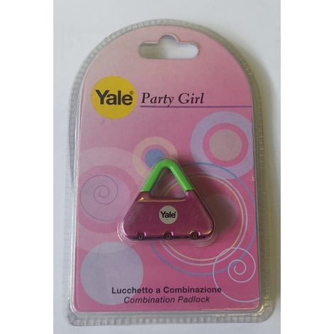 YALE LUCCHETTO A COMBINAZIONE PARTY GIRL - COLORE ROSA E VERDE