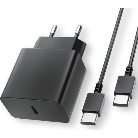 45-W-USB-C-Schnellladegerät mit USB-C-Kabel (2 m) für Samsung Galaxy S24/S23/S22/S21 Ultra/S20/S20+/Note 20/10/9/8/A73/A53/A52/S10/S9 (1/5)