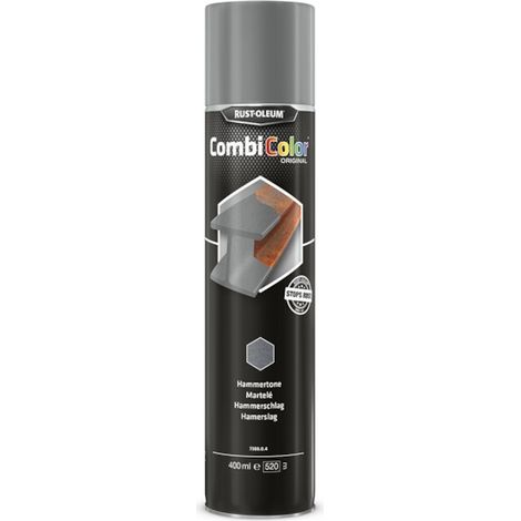 Peinture anti-rouille COMBICOLOR HAMMERTONE aérosol - gris martelé - 400 mL - RUST-OLEUM