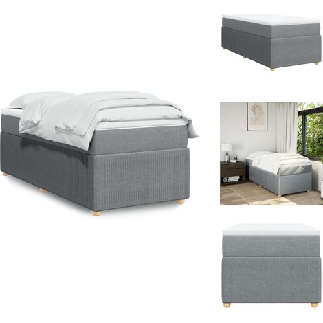 Sommier à lattes de lit avec matelas Gris clair 100x200cm Tissu - Sommier À Lattes De Lit - Sommiers À Lattes De Lit - Lit - Meuble De Chambre À Coucher (1/5)