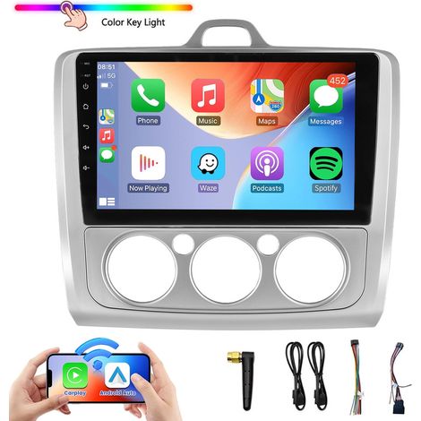 Autoradio avec CarPlay et Android Auto pour Ford Focus MK2 II 2004-2011 SWC AM Bluetooth