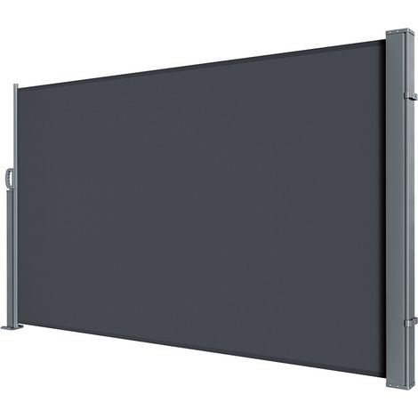 Wolketon Auvent Latéral Rétractable, Paravent extérieur 140x300cm Brise-vue de Jardin, Écran de Protection, Écran de Balcon Terrasse Anthrazite