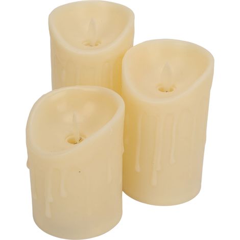 LED-Flackerkerzen ohne Flamme mit Fernbedienung, realistische, batteriebetriebene, elektronische LED-Stabkerzen mit Flackereffekt für die Heimdekoration, 7,5 cm, tropfenförmig (1/5)