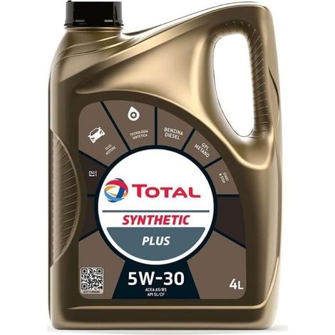 Total Synthetic Plus 5W30 Olio Motore Auto 4 Litri Tecnologia Sintetica Benzina Diesel GPL Metano Start Stop Specifiche ACEA A5 B5 API SL CF Lubrificante Universale