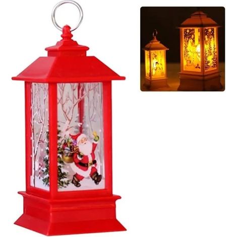 Vintage Nol LED Lantern Piles Santa Claus Bonhomme De Neige Lampe De Suspension pour Nol La Maison Party Table Dcoration Odipie (1/4)