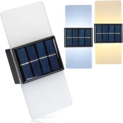 Weiße LED-Solar-Gartenleuchte mit Dämmerungssensor