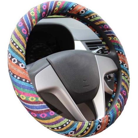 Coprivolante in lino in stile etnico, misura universale, 37 x 39 cm. (1/5)