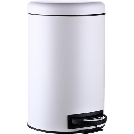Cubo de basura de 12 litros con pedal y cubo interior - Tapa de cierre suave (1/5)