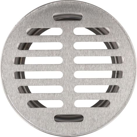 Grille de vidange de sol en acier inoxydable pour tuyau en PVC Toit rond, balcon, jardin Anti-obstruction Design creux Argent (tube de 90 mm) (1/5)