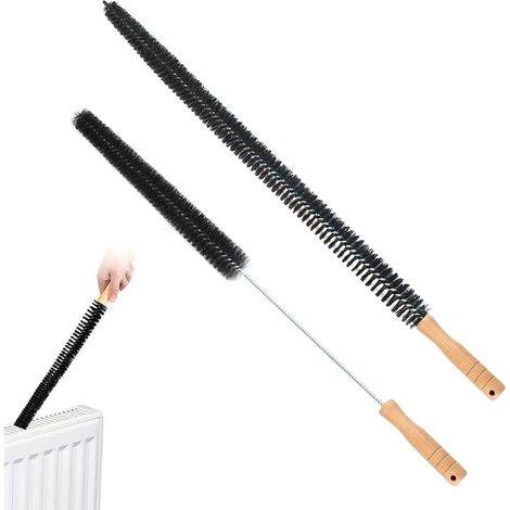 Lot de 2 brosses flexibles pour radiateurs conduits d'aération sèche-linge lave-linge tuyaux et meubles longues et pratiques pour le nettoyage domestique (1/5)