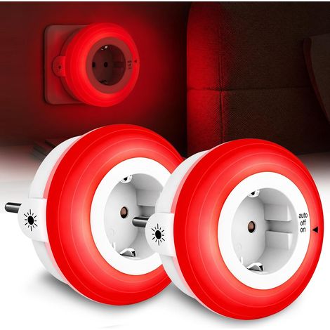 Veilleuses rouges 625 nm à intensité variable (lot de 2), capteur crépusculaire et 3 niveaux de luminosité, allumage automatique [Classe énergétique G] (1/5)