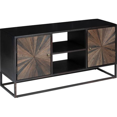 Mueble de TV Origins, 2 puertas, metal y madera reciclada - Atmosphera créateur d'intérieur