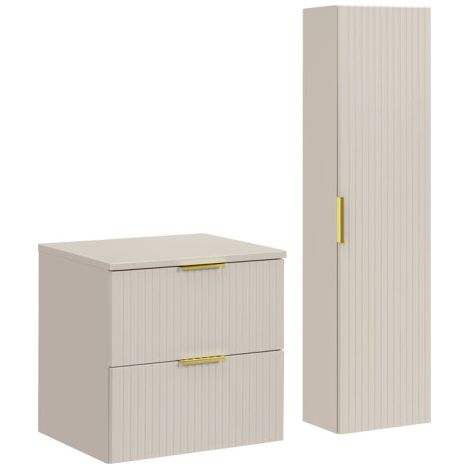 Meubles sous vasque 60 cm + 2 éléments - Georgia Cashmere - Livraison gratuite