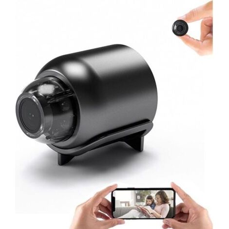 Mini caméra de surveillance intérieure, 1920 x 1080p, grand angle (140°), Wi-Fi, babyphone pour la surveillance de la maison, caméra espion avec détection de mouvement et enregistrement sur alarme