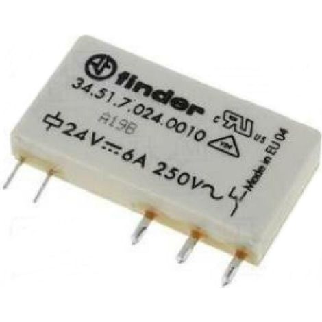 Finder mini rele' per c.s emr 1 contatto 6a elettromeccanico per circuito stampato 6a 345170240010