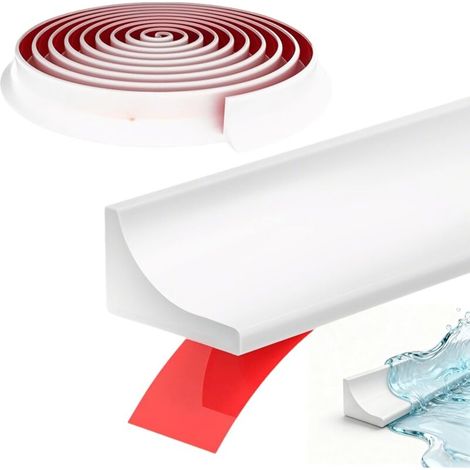 [NON UTILIZZATO] Guarnizione di tenuta per soglia doccia, striscia sigillante per separazione zona asciutta/umida doccia senza telaio, per lavabo, pavimento del bagno (2 metri)