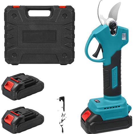 Sécateur Électrique, Moteur Haute Puissance, Interrupteur de Verrouillage de Sécurité, 2Batterie (1/2)