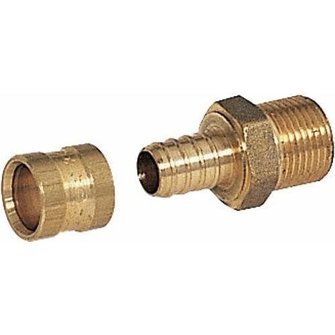 Raccord pour tubes P.E.R. a glissement male DN 16 - M 3/4 (1/2)