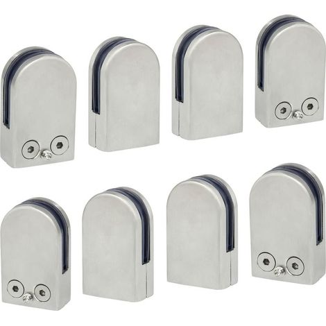 8 PCS(6-8mm) Pince à Verre Porte-Verre En Acier Inoxydable 304 Support de Serrage Clamp Clip Plat Main Courante Fenêtre Balustrade Réglable Escalier (1/5)