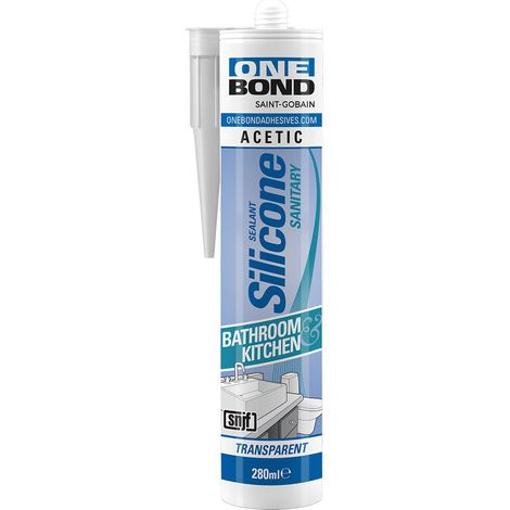 SILICONE ACETICO PER SANITARI trasparente ml 280- 12 pezzi - ONEBOND