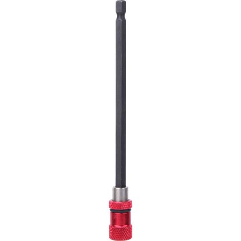 Porte-embout de tournevis en acier inoxydable rouge, rallonge magnétique à dégagement rapide 1/4 pouce, 150 mm (1/5)