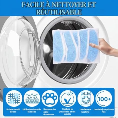 Swiffer Sweeper Lot de 6 chiffons réutilisables en microfibre pour Swiffer - Lavables - Nettoyage rapide de la surface avec sac à linge (bleu ciel) (1/3)