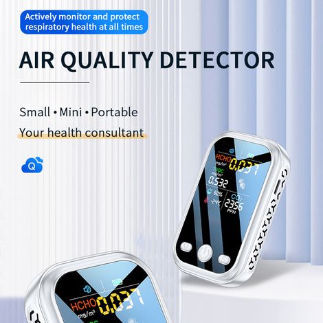 Decdeal Haushalt 1,9-Zoll 240280 Auflösungsfarbanzeige Luftqualität Detektor Hochempfindliche Halbleitersensoren 5in1 HCHO TVOC CO2 Temperaturfeuchtigkeitstester Typ-C-Schnittstelle