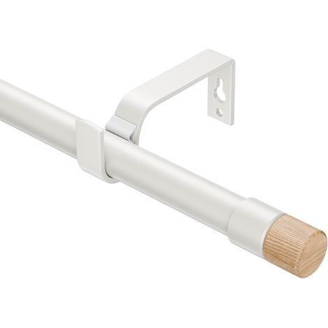 - Gardinenstange - Fensterzubehör - Verstellbar 76 x 350 cm - Durchmesser 19 mm - Für Ösengardinen - Holzoptik - Wohn-/Schlafzimmer (1/5)