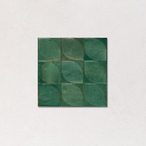 Carrelage Effet Zellige Vert Émeraude NEW LUME 10x10 cm 3D Green (1/2)