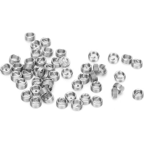 50 inserts filetés M3.5 x 0.6 en acier, douille de protection filetée, écrou de réparation pour vis, kit de bague taraudée 50 pièces. (1/5)