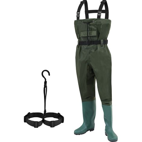 Wolketon Waders avec crochet Pantalon de pêche Denier Nylon Pantalon de bassin avec caoutchouc Taille 46 (1/5)
