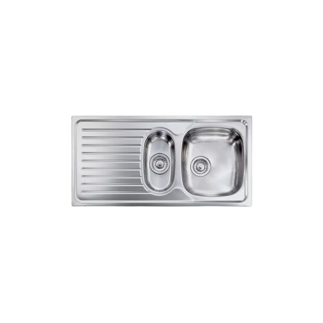 CM 010445DCSSP Siros Lavello da Incasso 1 Vasca e Mezza con Gocciolatoio a Sinistra Acciaio Inox Satinato 100 x 50 cm colore Acciaio Inox (1/5)