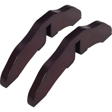 COSTWAY Piedini di Supporto 2 Pezzi, Accessori per Scanalature di Rinforzo per Recinzione, Adatto per Recinzioni di Sicurezza, Cancelli per Animali, Marrone, Piedini di Supporto