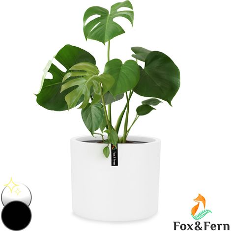 Fox & Fern Blumentopf, Übertopf Groß, UV- und Frostbeständige Blumentöpfe, Blumentopf für Innen und Außen, Übertöpfe für Zimmerpflanzen, Übertopf mit Stopfen, Faserstein Pflanzentopf, Einzeltopf