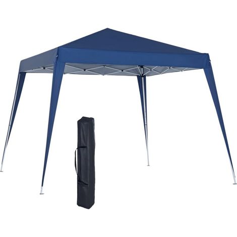 Tonnelle de Jardin 3x3m Pop up Tente Pliable Acier Polyester imperméabilisé Anti UV avec Sac de Transport Bleu