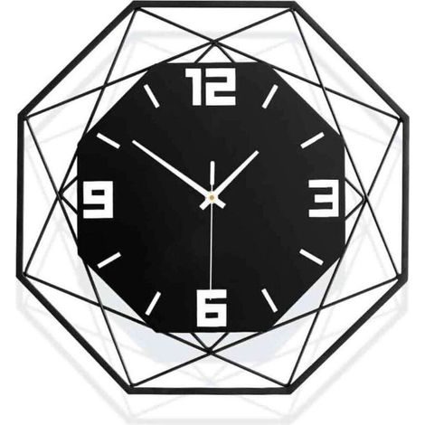 1 Horloge murale, silencieuse, 30 cm, design 3D contemporain, avec pendule décorative, pour salon cuisine chambre bureau