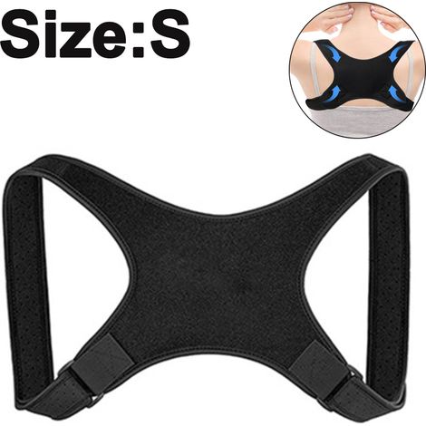 Correcteur De Posture - Soutien Clavicule Et Dos Haute - Réglable 25-43 Pouces - Néoprène Noir - Tailles S M L (1/5)