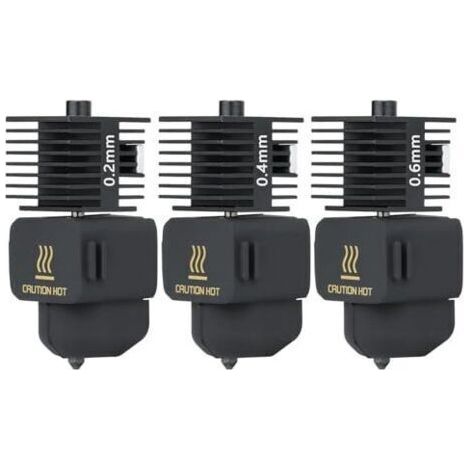 BUNTHAUS Kit di testina di stampa 3 pezzi per A1 Mini/A1 Hotend (estrusore 0,2 mm + 0,4 mm + 0,6 mm) con ugello di ricambio ad alta temperatura in acciaio temprato da 0,4 mm e manicotto protettivo in (1/5)