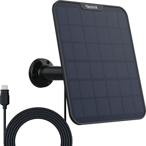 Reolink – Panneau solaire 6W pour caméra de surveillance extérieure – Support réglable 360° – Câble 4m – Résistant aux intempéries – Énergie solaire non-stop