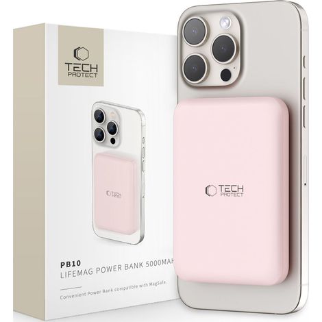 TECH-PROTECT PB10 LIFEMAG MAGSAFE POWER BANK 5000MAH ROSA