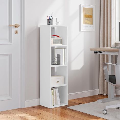 WOLTU Libreria con 4 Livelli in Legno 30x106,5x23,5 cm, Bianco (1/5)