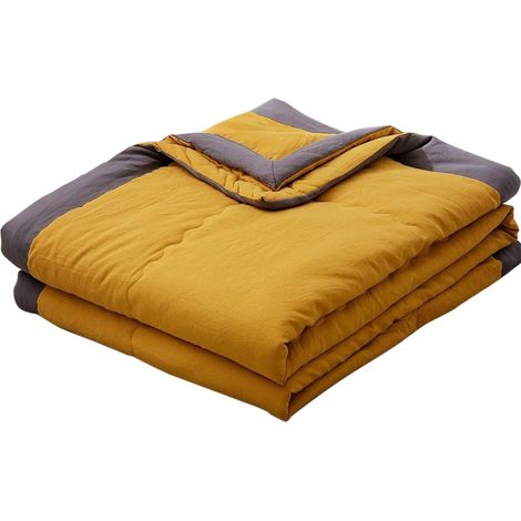 Couette Été - 140 x 200 cm - Coton Lavé 98 % - Élasthanne 2 % - Respirante - Anti-transpiration - Pour Sommeil Frais - 1 Pièce