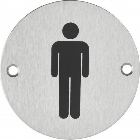 THIRARD - Disque de signalisation WC Homme , à visser, inox brossé, marquage noir, Ø76mm - THIRARD (1/5)