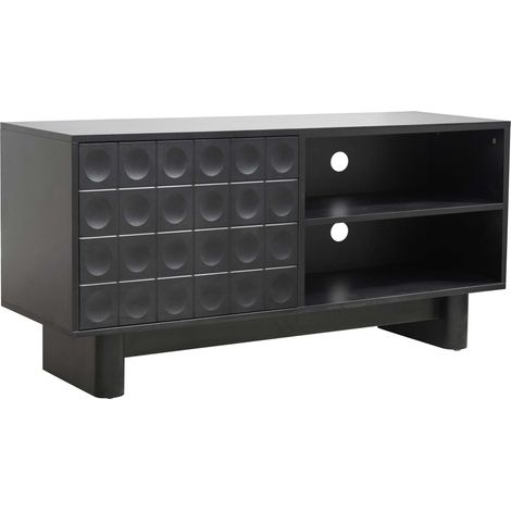 Meuble TV rectangulaire 1 porte L120 cm noir (1/5)