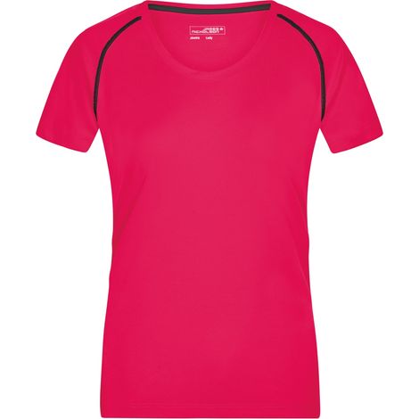 James & Nicholson Funktions-Shirt Damen JN495 Gr. 2XL bright-pink/titan