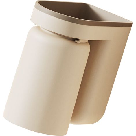 Multifunktionaler, wandmontierter Handtuchhalter ohne Bohrlöcher – Ablage für Zahnbürste und Becher – Beige, ABS – 11 x 6,5 x 12,5 cm – 1 Stück (1/5)