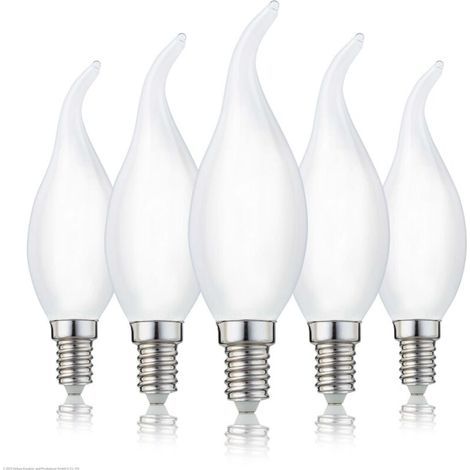 [JAMAIS UTILISÉ] Ampoule LED E14 en forme de bougie E14 Blanc chaud 250 lm 2,5 W Équivalent à 25 W 2700 K Blanc chaud mat 5 pièces (1/4)