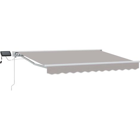 Manueller Markisenrahmen mit LEDs Hellgrau 3,5 x 2,5 m (1/5)
