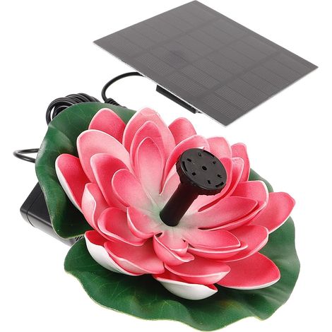 Fontaine Décorative Solaire Flottante Lotus 6.50 X 5.91 X 1.57 Pouces Pompe Intégrée, pour Jardin et Bassin Extérieur, sans Batterie et Nettoyage Simple (1/5)