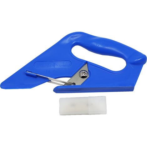 Dapetz ® Universal Carpet Cutter Vinyl Underlay Runner Flooring Edge Trim Tool 50° Angle Plastic Moulded Handle Sprung Arms Angled Blade for Effective Cutting (1/5)